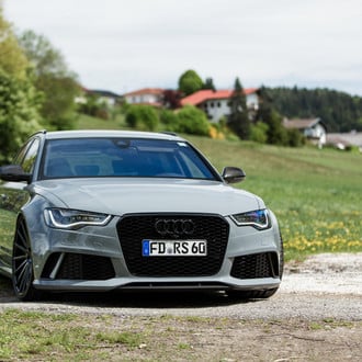 Gray Pearl Audi S6 with Aftermarket Front Bumper Cover - Photo by Vossen