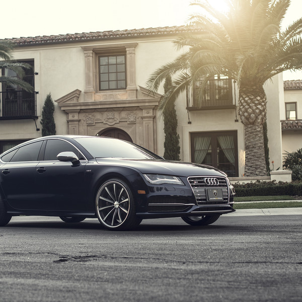Dark Blue Audi S7 with Custom Chrome Grille - Photo by Vossen