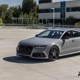 Gray Audi A7 Quattro with Blacked Out Grille - Photo by ADV.1