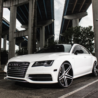 XO Luxury Caracas Matte Black Wheels With Brushed Face on Audi S7 - Photo by XO Luxury