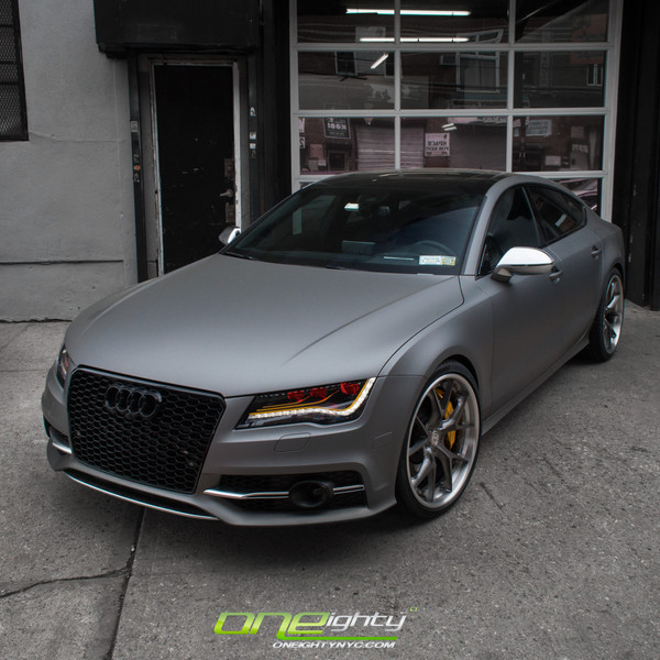 Custom ONEighty NYC Headlights on Gray Audi S7 - Photo by ONEighty NYC