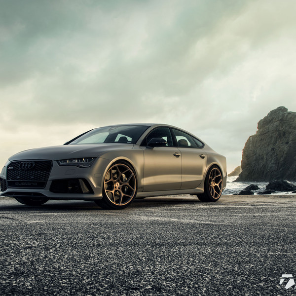 Gunmetal Audi S7 with Custom Front Lip - Photo by Vossen