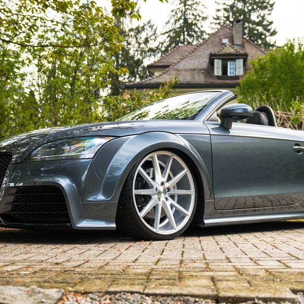 Custom Lowered Gray Mettalic Audi TT - Photo by Vossen