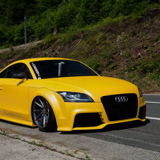 Yellow Audi TT with Aftermarket LED Headlights - Photo by Vossen