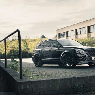 Crystal Clear Halo Headlights on Black Bentley Bentayga - Photo by Vossen