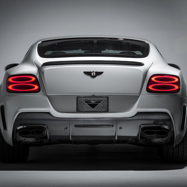 Carbon Fiber Rear Diffuser on White Bentley Continental - Photo by Vorstiner