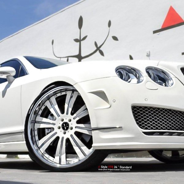 White Bently Flying Spur with Chrome Grille - Photo by Vellano