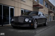 Chrome Mesh Grille as a Focal Point on Black Bentley Mulsanne