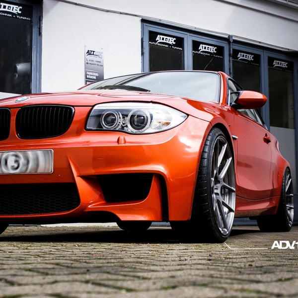 Orange BMW 1-Series with Custom Halo Headlights - Photo by ADV.1