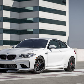 White BMW 2-Series with Crystal Clear Halo Headlights - Photo by Vorstiner