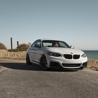 White BMW 2-Series with Custom Front Bumper Cover - Photo by Zito Wheels
