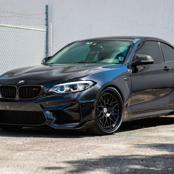 Carbon Fiber Side Mirrors on Black BMW 2-Series - Photo by HRE Wheels