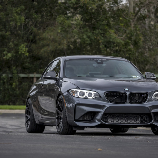 Gray BMW 2-Series with Halo Headlights - Photo by Vorstiner