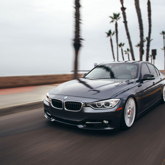 Gray Metallic BMW 3-Series with Aftermarket Headlights - Photo by Rotiform