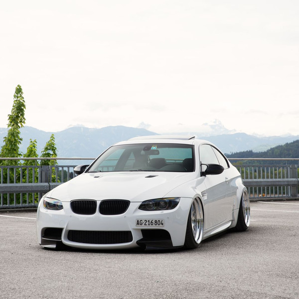 White Stanced BMW 3-Series with Dark Smoke Headlights - Photo by Rotiform