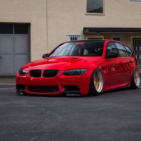 Custom Stanced Red BMW 3-Series - Photo by Rotiform