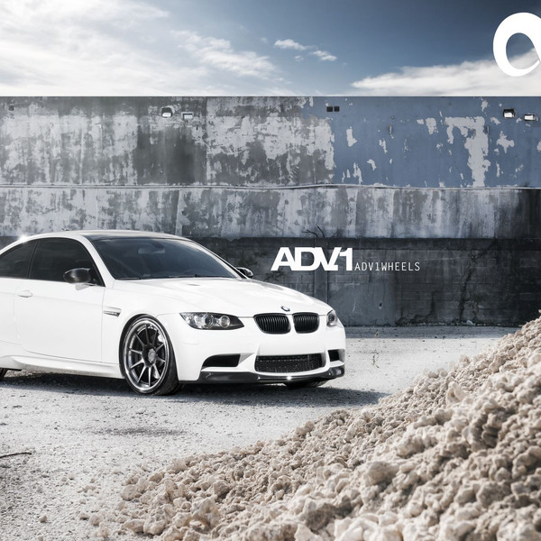 White BMW 3-Series with Custom Front Lip Spoiler - Photo by ADV.1