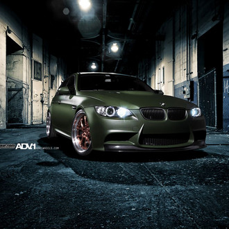Khaki Green Custom Painted BMW M3 Sedan on Bronze ADV1 Rims