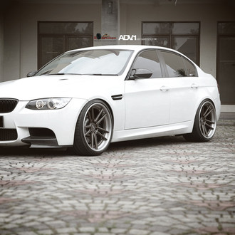 White BMW M3 with Custom Halo Headlights - Photo by ADV.1