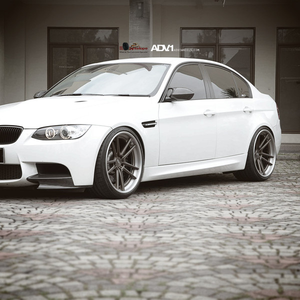 White BMW M3 with Custom Halo Headlights - Photo by ADV.1