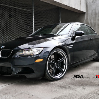 Aftermarket Front Bumper on Black BMW M3 - Photo by ADV.1