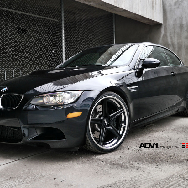 Aftermarket Front Bumper on Black BMW M3 - Photo by ADV.1