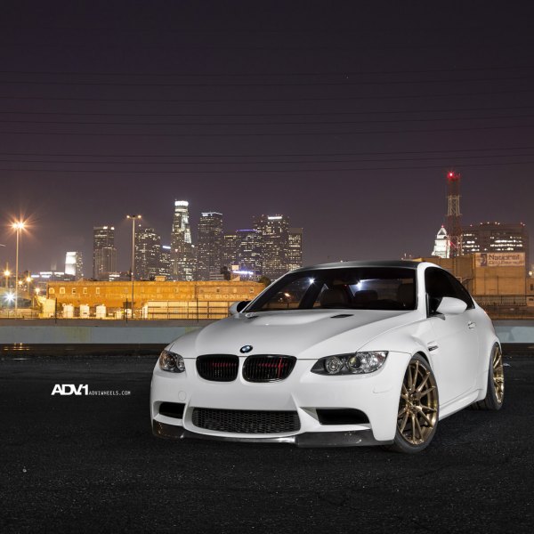 Aftermarket Hood with Air Vents on White BMW M3 - Photo by ADV.1