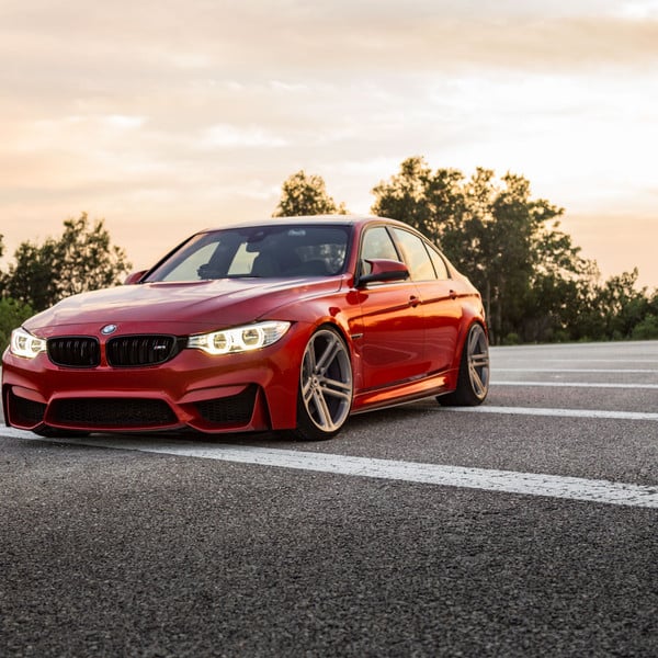 Red BMW M3 F30 Sedan on Vossen CG202 Wheels - Photo by Vossen
