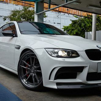 White BMW M3 Carbon Fiber Front Lip Spoiler - Photo by ADV.1