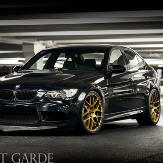 Dark Blue BMW 3-Series Carbon Fiber Front Lip - Photo by Avant Garde Wheels