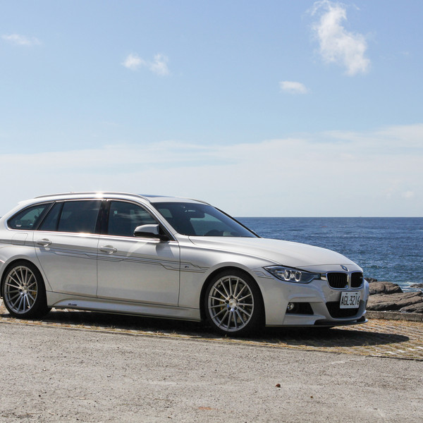 White BMW 3-Series Wagon with Custom Headlights - Photo by Avant Garde Wheels