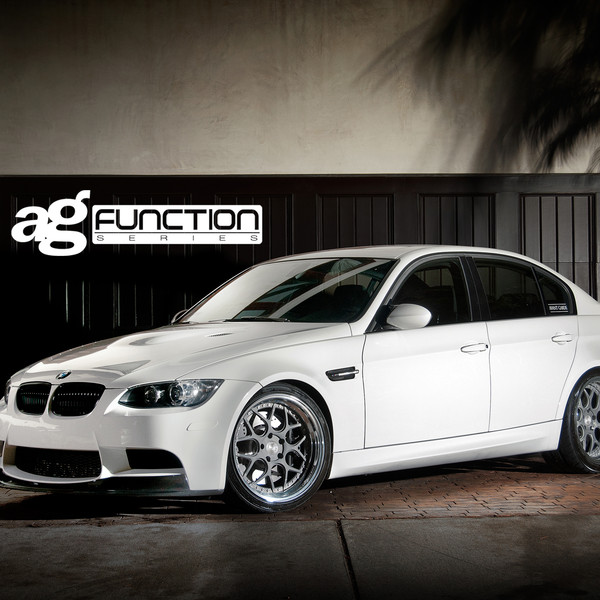 Carbon Fiber Front Lip on White BMW 3-Series - Photo by Avant Garde Wheels