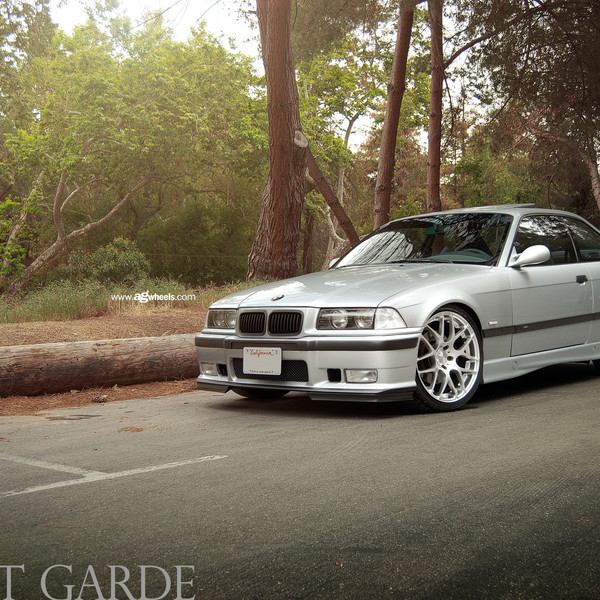 Aftermarket Front Lip on Silver BMW 3-Series - Photo by Avant Garde Wheels