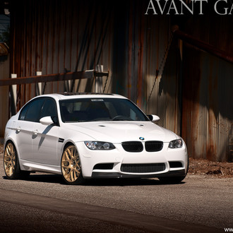 Custom Hood with Air Vents on White BMW 3-Series - Photo by Avant Garde Wheels