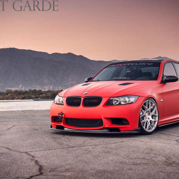 Custom Stanced Red Matte BMW 3-Series - Photo by Avant Garde Wheels