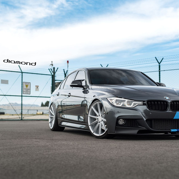 Gray BMW 3-Series with Custom Halo Headlights - Photo by Blaque Diamond