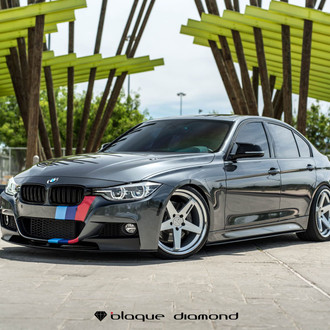 Front Bumper with Fog Lights on Gray BMW 3-Series - Photo by Blaque Diamond