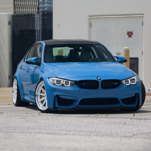 Blue M3 With Custom Painted Vossen X Work VWS-1 Rims - Photo by Vossen