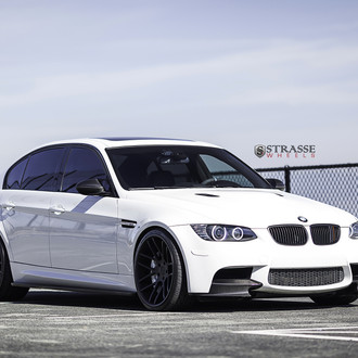 Custom Hood with Air Vents on White BMW 3-Series - Photo by Strasse Forged