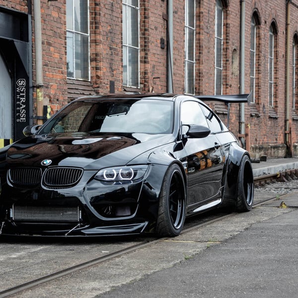Custom Body Kit on Black BMW 3-Series - Photo by Strasse Forged