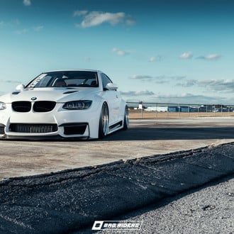 White BMW 3-Series with Custom Body Kit - Photo by Arlen Liverman