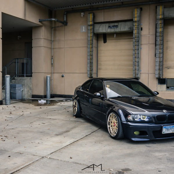Carbon Fiber Hood on Blue BMW 3-Series - Photo by Arlen Liverman