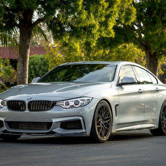 Custom Halo Headlights on Gray BMW 3-Series - Photo by Vorstiner