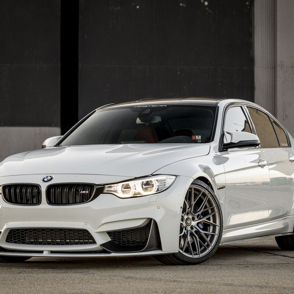 Aftermarket Front Bumper on White BMW 3-Series - Photo by Vorstiner