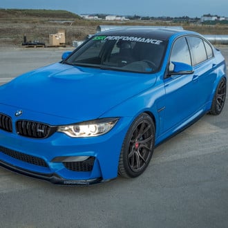 Blue BMW 3-Series with Aftermarket Canards - Photo by Vorstiner