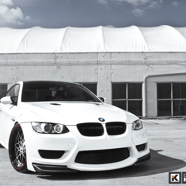 Custom Hood with Air Vents on White BMW 3-Series - Photo by William Stern