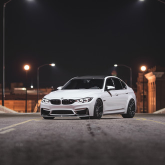 White BMW 3-Series with Custom Front Bumper - Photo by Brixton Forged Wheels