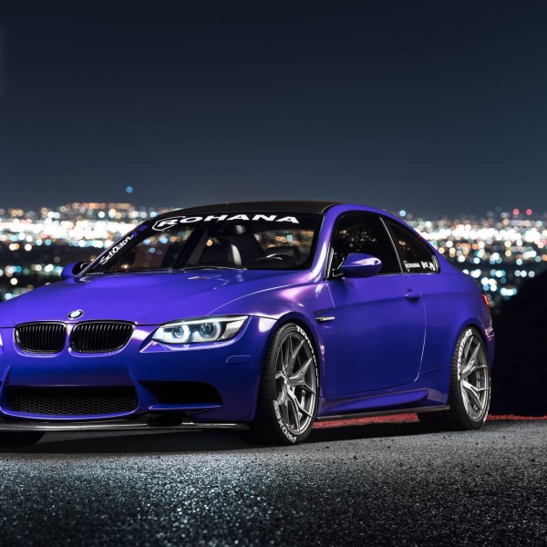 Purple BMW 3-Series with Carbon Fiber Front Lip - Photo by Rohana Wheels