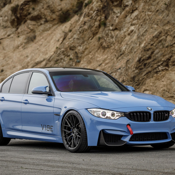 Blue BMW 3-Series with Carbon Fiber Canards - Photo by VIBE Motorsports