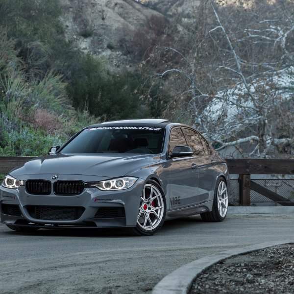 Blacked Out Grille on Gray BMW 3-Series - Photo by VIBE Motorsports